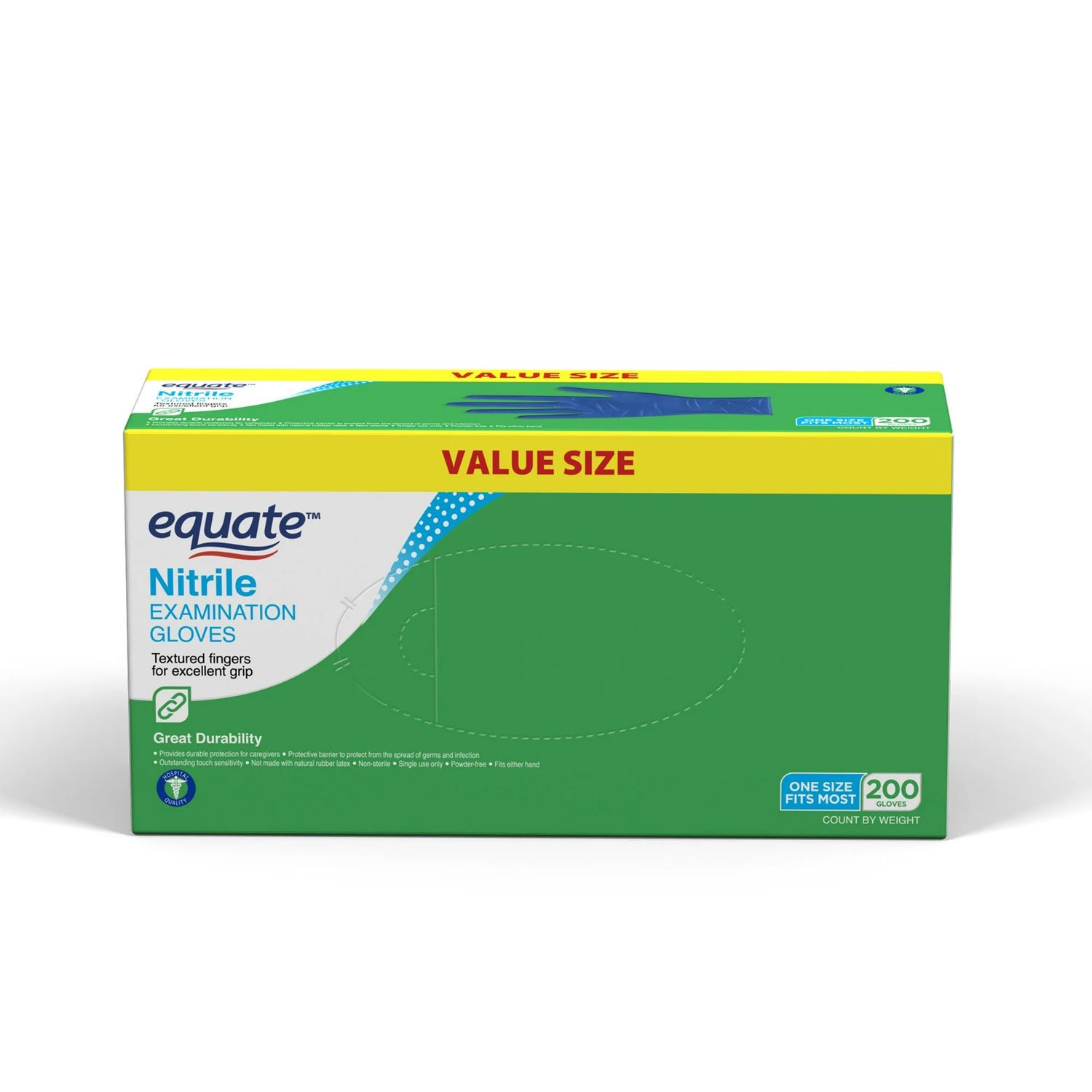 Equate Nitrile Exam Gloves One Size Fits Most – Image 2