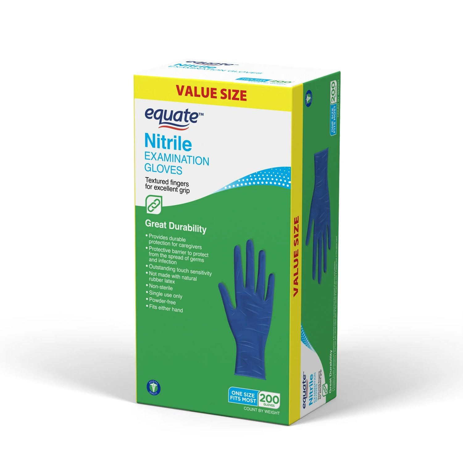 Equate Nitrile Exam Gloves One Size Fits Most – Image 3