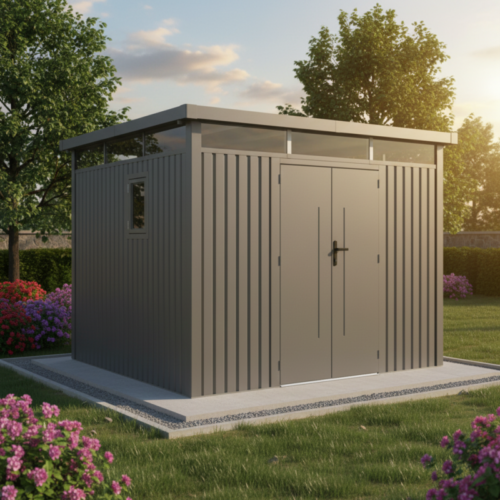 Abri de jardin en acier galvanisé 8.64m² Kosto