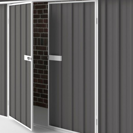 Abri de jardin en métal 2.25m² Colorbond gris Compact