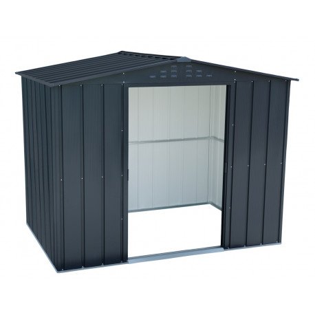 Abri de jardin en métal 4.75m² anthracite imitation bois