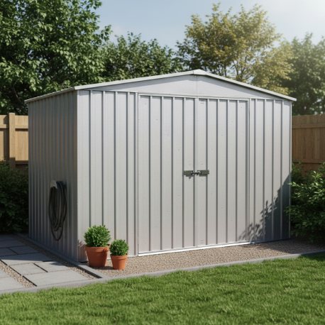 Abri de jardin en métal 6.5m² silver grey Fraser CERLAND