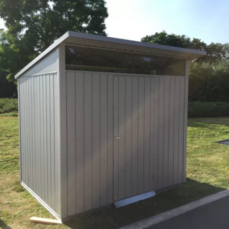 Abri de jardin en métal gris 3.92m²