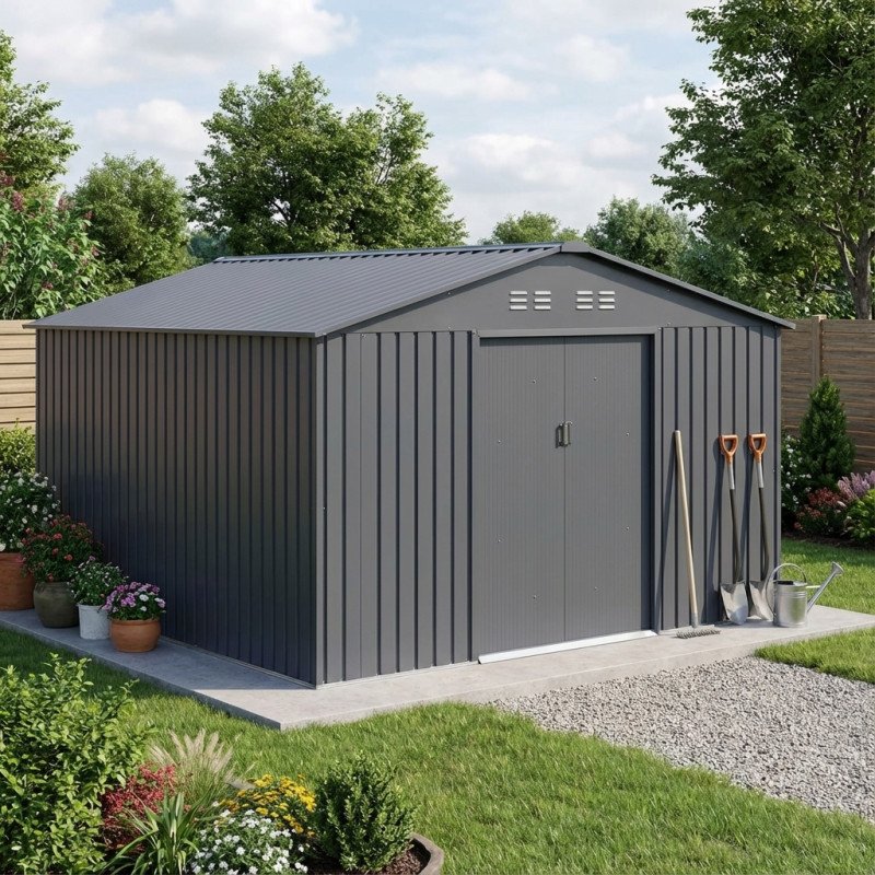Abri de jardin métal 13m² FIRST anthracite