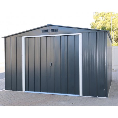 Abri en métal 9.74m² parois hautes anthracite Colussus DURAMAX