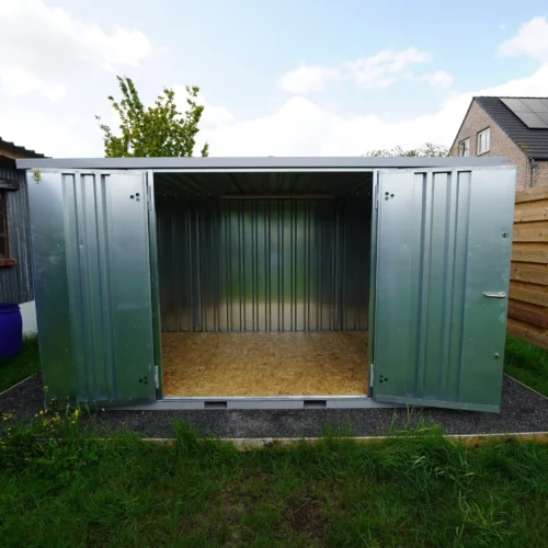 Container de stockage 4 x 2 mètres avec double porte grand coté