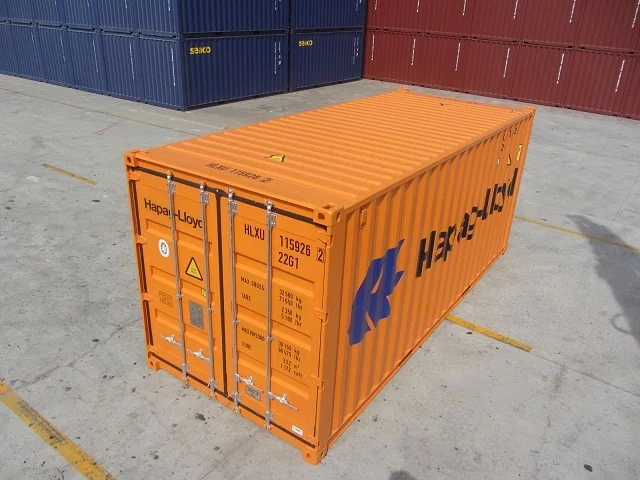 Container maritime neuf de 20 pieds en orange