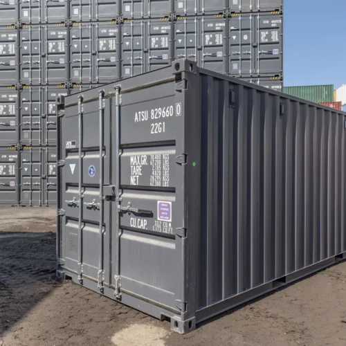 Container maritime neuf de 20 pieds en gris