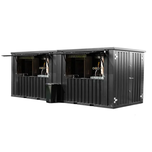 Conteneur Bar Démontable 8×2 m Moderne Autoportant
