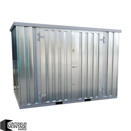 Conteneur de stockage 3 x 2 mètres avec double porte grand coté