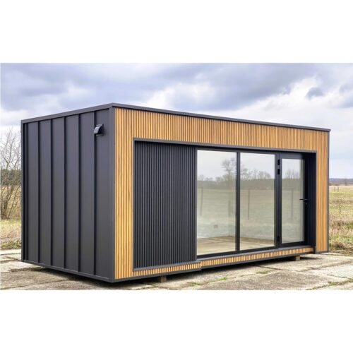 Module Préfabriqué 18 m² Design Bois Anthracite