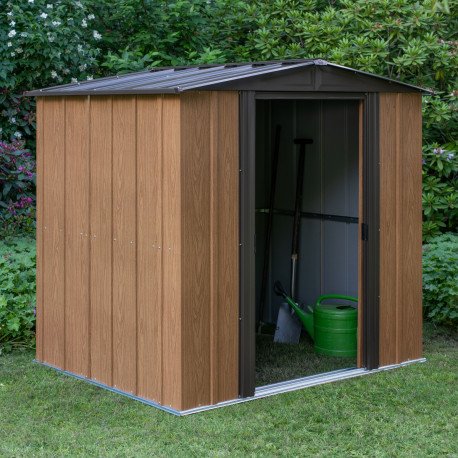Abri de jardin 2.93m² toit double pente en acier galvanisé