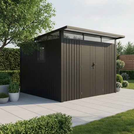 Abri de jardin en acier galvanisé 7.56m² Kosto monopente