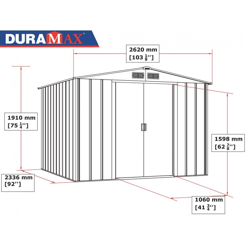 Abri de jardin en métal 6.34m² anthracite DURAMAX – Image 5