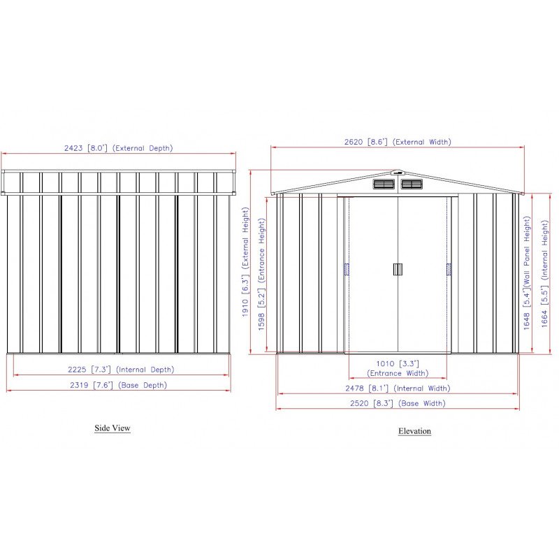 Abri de jardin en métal 6.34m² anthracite DURAMAX – Image 4