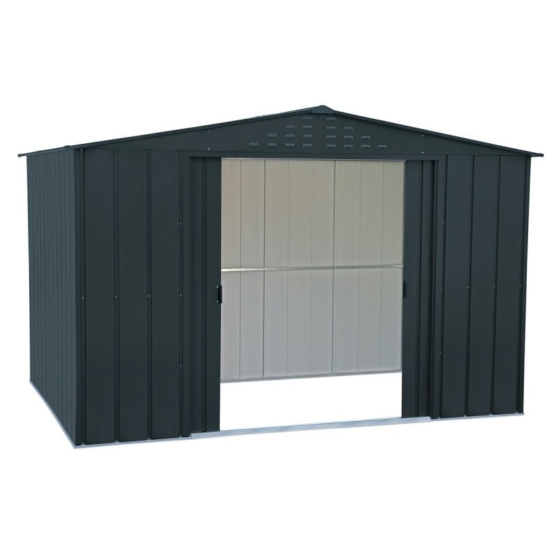 Abri de jardin en métal 7.75m² anthracite imitation bois – Image 4