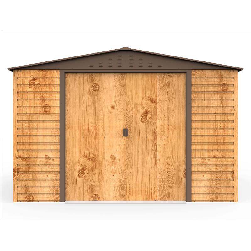 Abri de jardin en métal 9.75m² imitation bois – Image 3