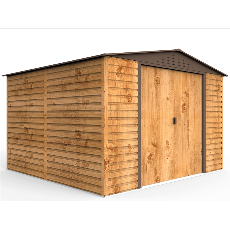 Abri de jardin en métal 9.75m² imitation bois – Image 2