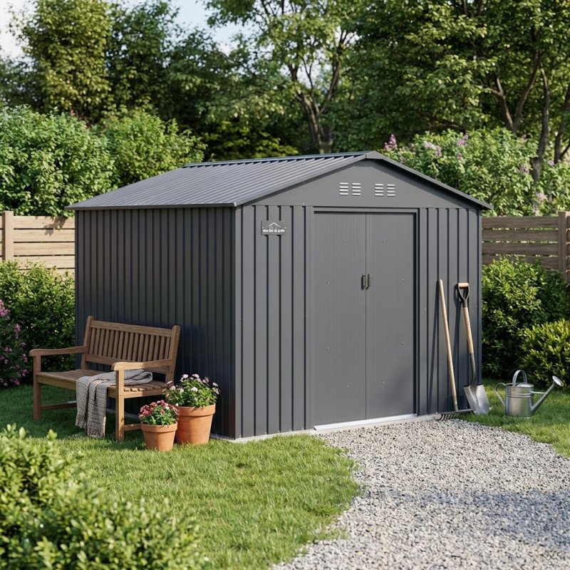 Abri de jardin métal 10.85m² FIRST anthracite