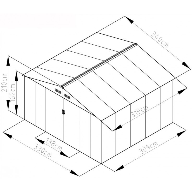 Abri de jardin métal 10.85m² FIRST anthracite – Image 3