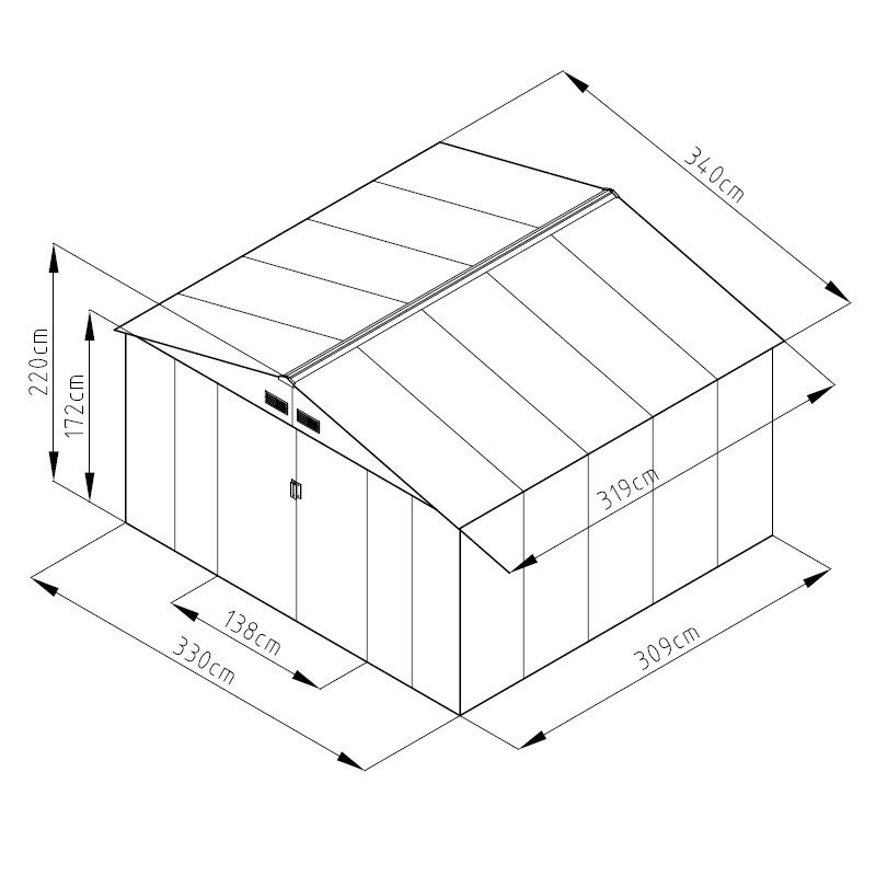 Abri de jardin 10.85m² métal PLUS anthracite – Image 11