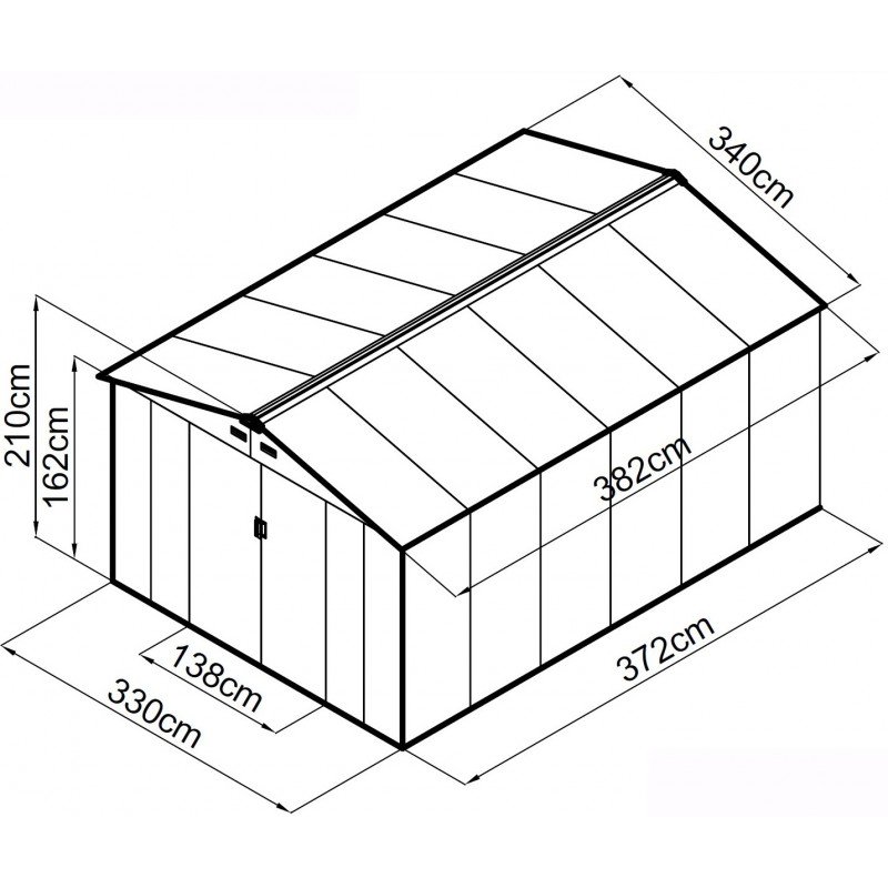 Abri de jardin métal 13m² FIRST anthracite – Image 4
