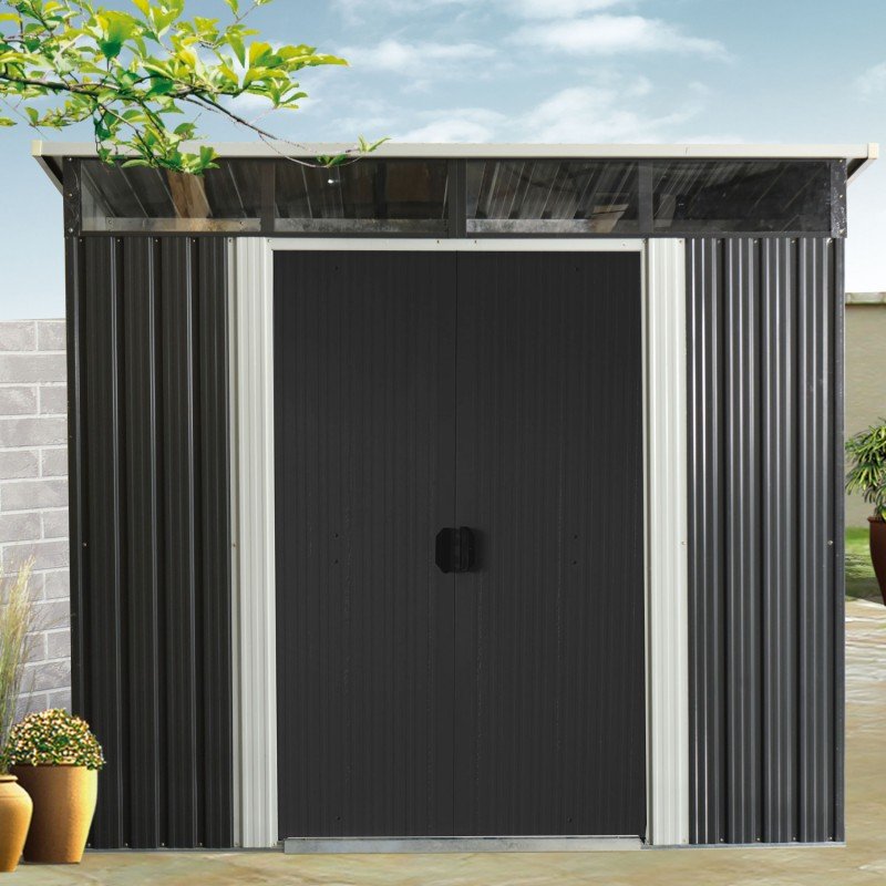 Abri de jardin métal 5.64m² Skylight anthracite – Image 6