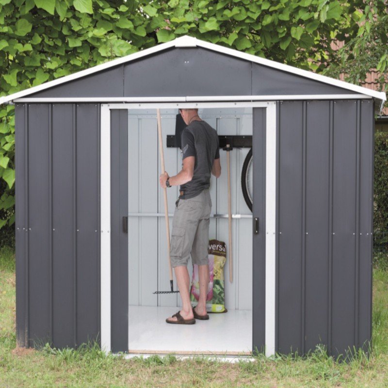 Abri de jardin métal anthracite 5.97m² + kit d'ancrage inclus – Image 3