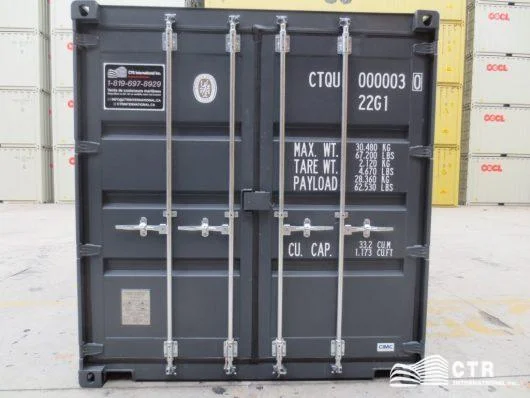 Container maritime neuf de 20 pieds en gris – Image 2