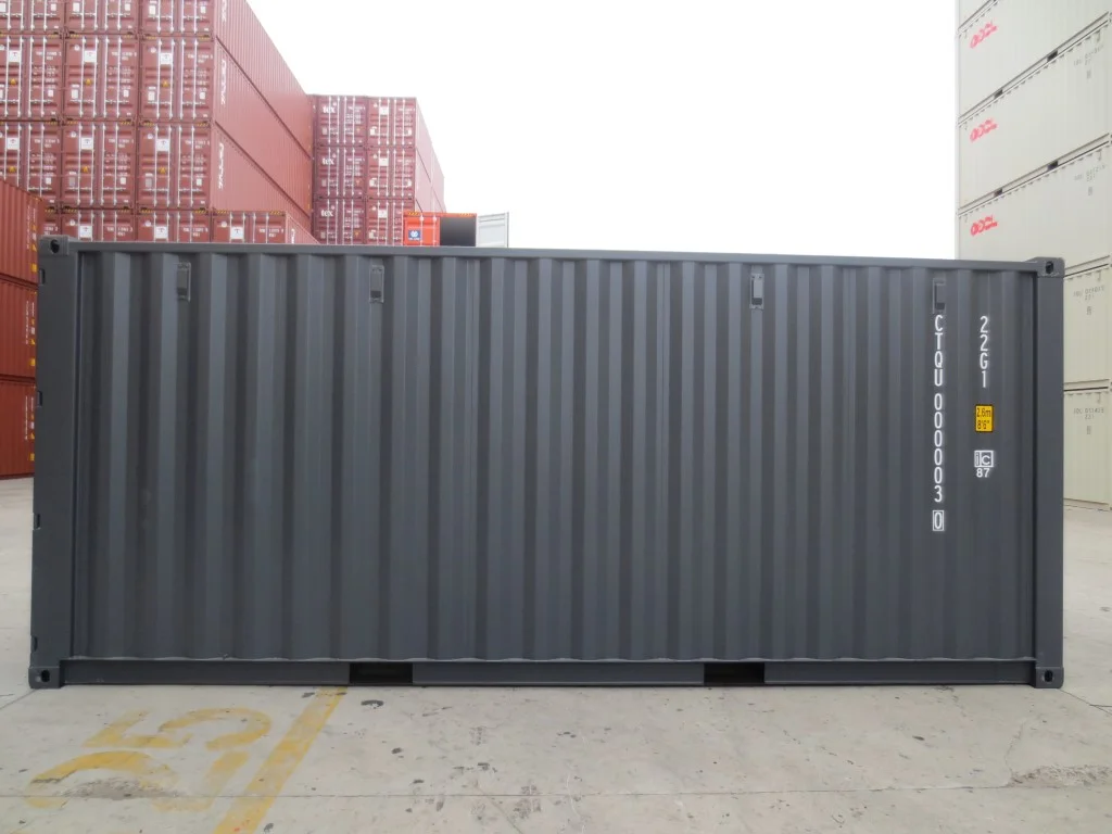 Container maritime neuf de 20 pieds en gris – Image 6