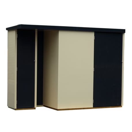 Abri de jardin 4.5m² en alu composite noir et ivoire