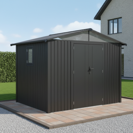 Abri de jardin en acier galvanisé 5.80m² Kosto double pente – Image 8