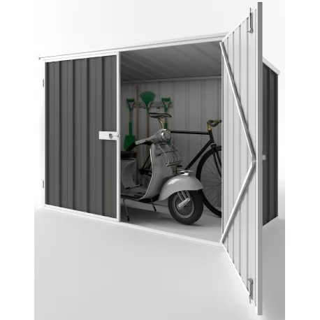 Abri de jardin en métal 2.02m² Colorbond gris Bikestore