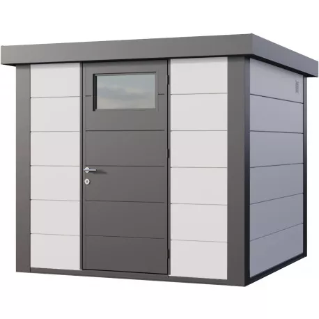 Abri en acier galvanisé gris blanc 5.7m² Eleganto 2424 Telluria