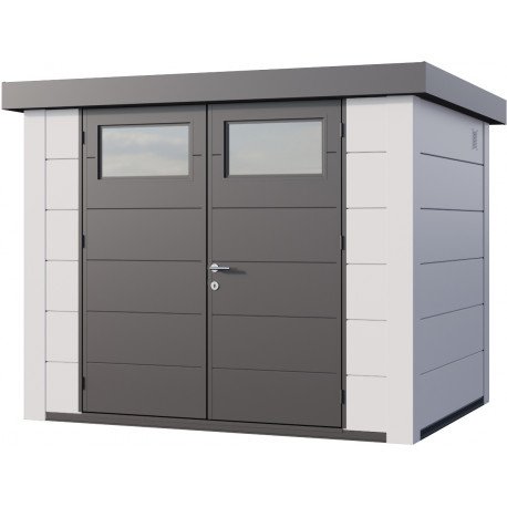 Abri en acier galvanisé blanc 5.6m² avec double porte