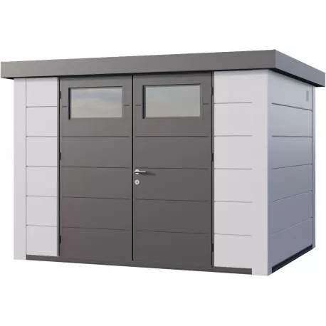Abri en acier galvanisé blanc 7.1m² avec double porte
