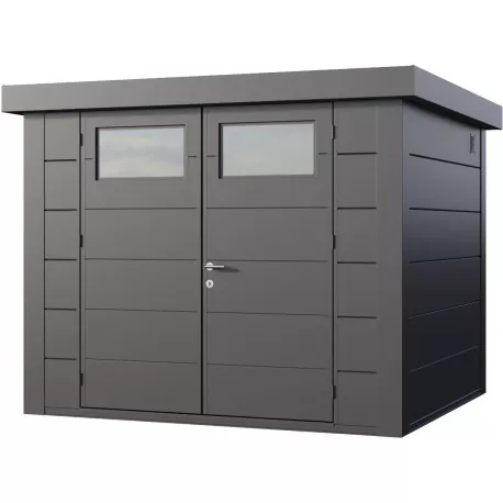 Abri en acier galvanisé gris anthracite 6.4m²