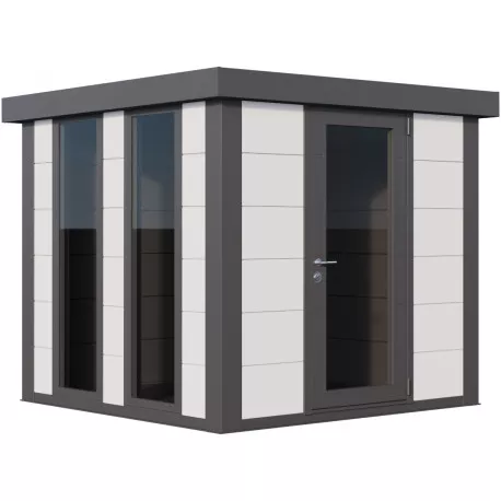 Pavillon de jardin en acier galvanisé 5.7m² gris anthracite