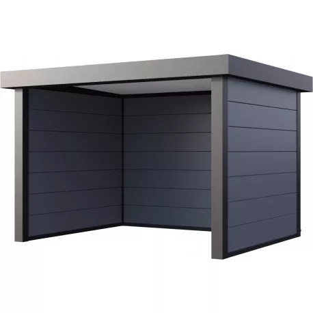 Auvent de jardin en acier galvanisé 10.7m² gris anthracite