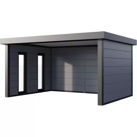 Auvent de jardin en acier galvanisé 17.1m² gris blanc – Image 2
