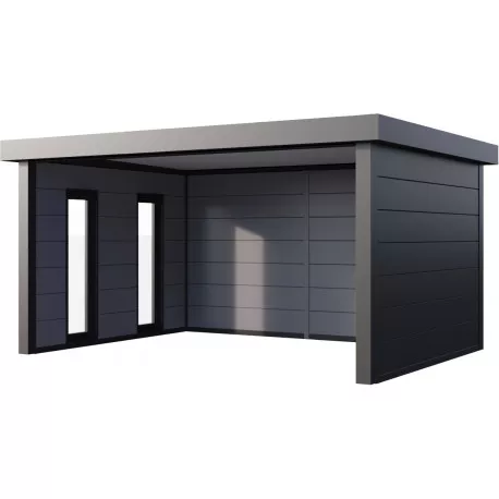 Auvent de jardin en acier galvanisé 17.1m² gris blanc – Image 3