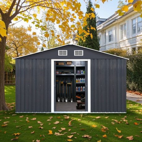 Abri de jardin 5.29m² en acier galvanisé HABRITA
