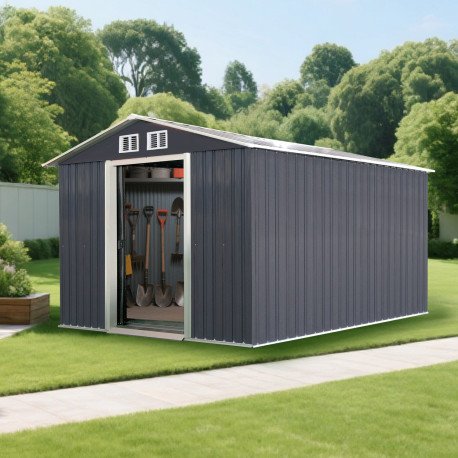Abri de jardin 6.60m² en acier galvanisé HABRITA
