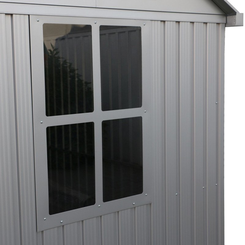 Abri de jardin en aluminium 4.33m² gris avec puits de lumière – Image 3