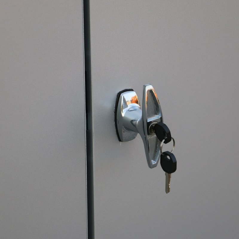 Abri de jardin en aluminium 4.33m² gris avec puits de lumière – Image 2