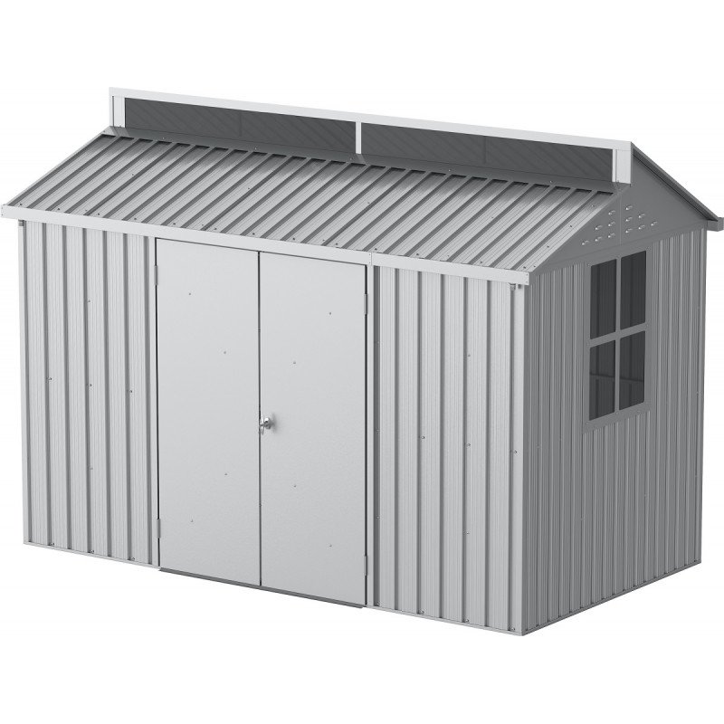 Abri de jardin en aluminium 4.33m² gris avec puits de lumière – Image 11
