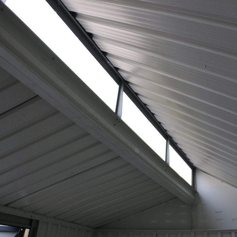 Abri de jardin en aluminium 4.33m² gris avec puits de lumière – Image 9
