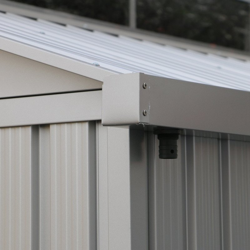 Abri de jardin en aluminium 4.33m² gris avec puits de lumière – Image 7