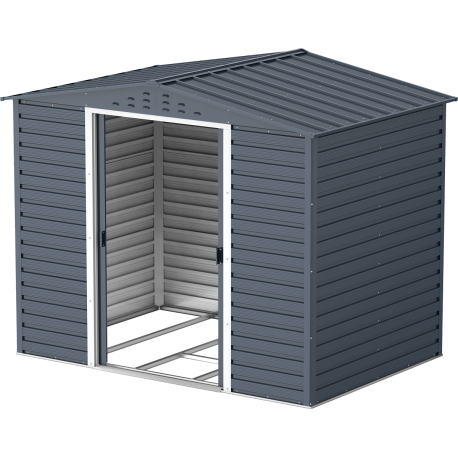 Abri de jardin en métal anthracite 4.78m² + kit fondation ALPIN