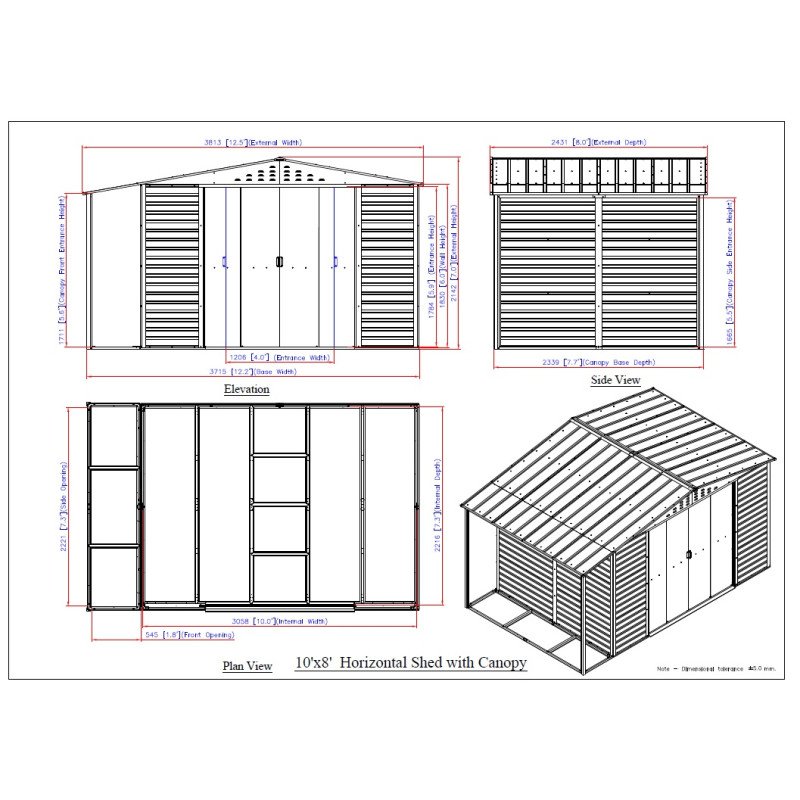 Abri de jardin en métal anthracite 7.81m² avec appentis – Image 6